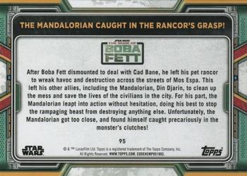 2022 Topps Star Wars: The Book of Boba Fett #95 The Mandalorian Caught in the Rancor's Grasp! Back