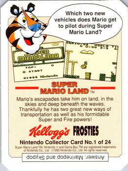 1993 Frosties Nintendo Gameboy #1 Super Mario Land Back