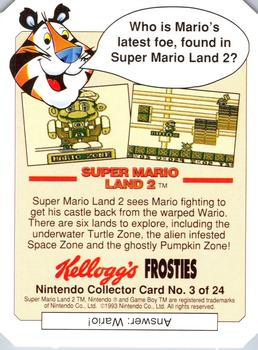 1993 Frosties Nintendo Gameboy #3 Super Mario Land 2 Back