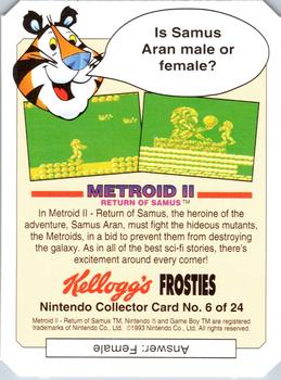1993 Frosties Nintendo Gameboy #6 Metroid II Back