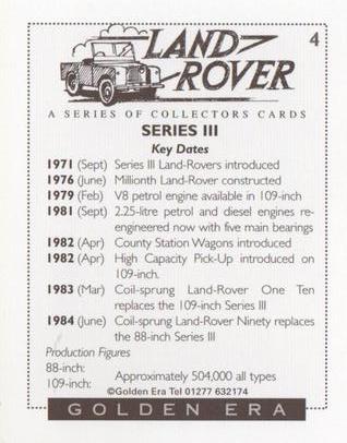 1996 Golden Era Land Rover Series III Models 1971-1985 #4 Land Rover 88 inch (AA) Back