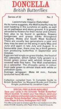 1984 Doncella British Butterflies #2 Wall Back