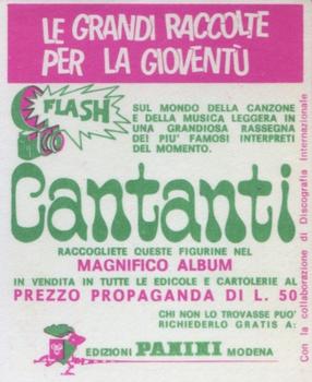 1969 Panini Cantanti #1 Bobby Solo Back