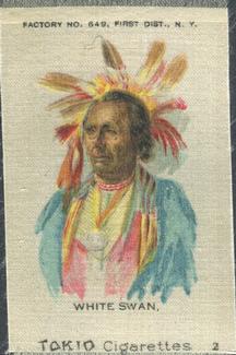 1910 American Tobacco Indian Chiefs Silks (S67) #2 White Swan Front