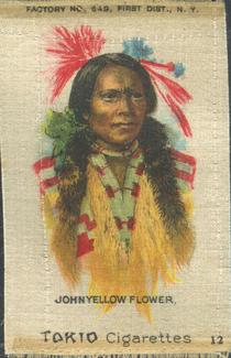1910 American Tobacco Indian Chiefs Silks (S67) #12 John Yellow Flower Front
