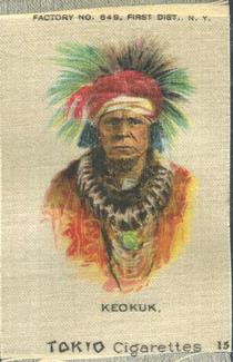 1910 American Tobacco Indian Chiefs Silks (S67) #15 Keokuk Front