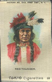 1910 American Tobacco Indian Chiefs Silks (S67) #18 Red Thunder Front