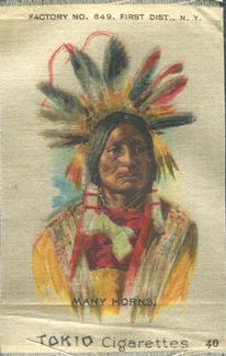 1910 American Tobacco Indian Chiefs Silks (S67) #40 Many Horns Front
