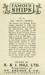1940 R. & J. Hill Famous Ships #15 The Royal George Back