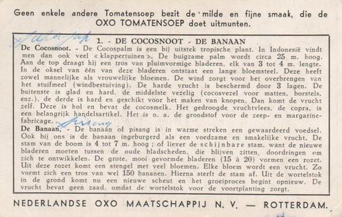 1952 Liebig/Oxo Uitheems Fruit (Exotic Fruits) (Dutch Text) (F1541, S1537) #1 De Cocosnoot - De Banaan Back