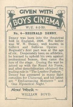 1930 Boys' Cinema Film Stars #4 Reginald Denny Back