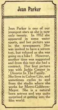 1932 Boys' Cinema Film Stars #NNO Jean Parker Back