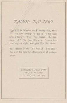 1927 Girls' Friend Film Stars #NNO Ramon Navarro Back