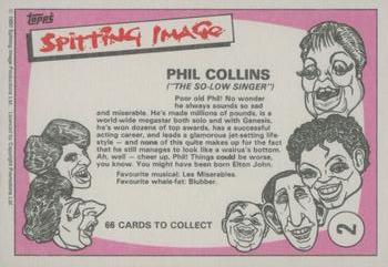 1990 Topps Spitting Image #2 Phil Collins Back