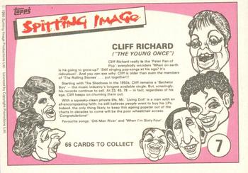 1990 Topps Spitting Image #7 Cliff Richard Back