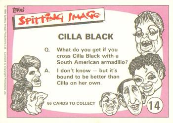 1990 Topps Spitting Image #14 Cilla Black Back