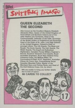 1990 Topps Spitting Image #17 Queen Elizabeth Back