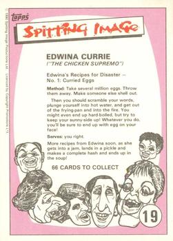 1990 Topps Spitting Image #19 Edwina Currie Back