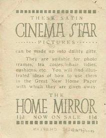 1919 Home Mirror Silk Cinema Stars #NNO Charlie Chaplin Back