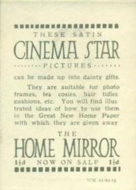 1919 Home Mirror Silk Cinema Stars #NNO Douglas Fairbanks Back