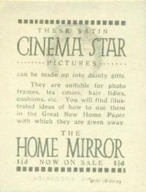 1919 Home Mirror Silk Cinema Stars #NNO Pauline Frederick Back