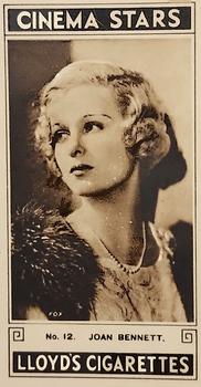 1932 Lloyd's Cinema Stars #12 Joan Bennett Front