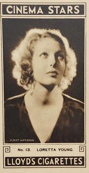 1932 Lloyd's Cinema Stars #13 Loretta Young Front