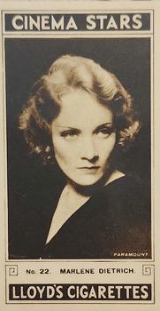 1932 Lloyd's Cinema Stars #22 Marlene Dietrich Front
