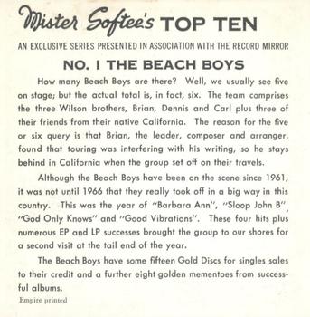 1967 Mister Softee's Top Ten #1 The Beach Boys Back