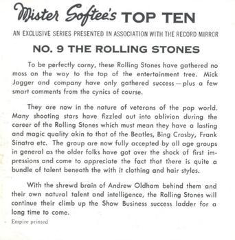 1967 Mister Softee's Top Ten #9 The Rolling Stones Back