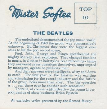 1964 Mister Softee Top Ten #NNO The Beatles Back