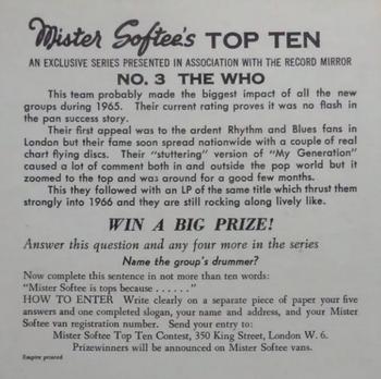 1966 Mister Softee's Top Ten #3 The Who Back
