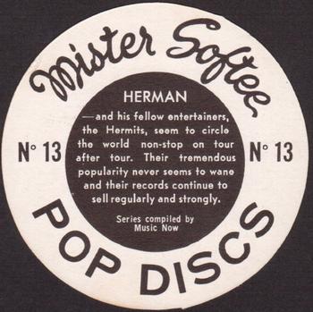 1970 Mister Softee Pop Discs #13 Herman Back