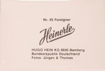 1980 Heinerle Star Parade #45 Foreigner Back