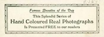 1923 The Ruby Famous Beauties of the Day #NNO Vesta Sylva Back