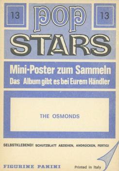 1975 Panini Pop Stars #13 The Osmonds Back