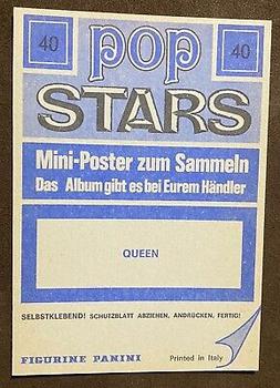 1975 Panini Pop Stars #40 Queen Back