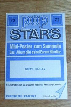 1975 Panini Pop Stars #72 Steve Harley Back