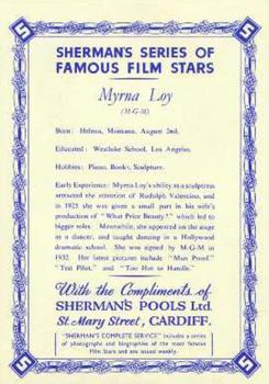 1940 Sherman Pools Famous Film Stars #NNO Myrna Loy Back