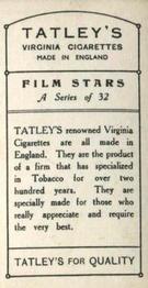 1936 Walker Film Stars (Tatley) #NNO Clive Brook Back