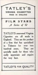 1936 Walker Film Stars (Tatley) #NNO Robert Montgomery Back