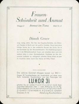 1937 Kosmos Frauen-Schönheit und Anmut (Women of Beauty and Grace) Gruppe 2 #5 Dinah Grace Back