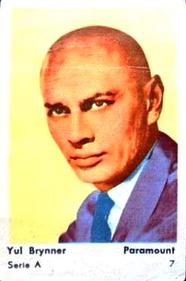 1957 Hellas Filmitahti Serie A small #7 Yul Brynner Front