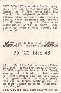1963 Hellas Filmitahti-sarja 25 #48 Fats Domino Back