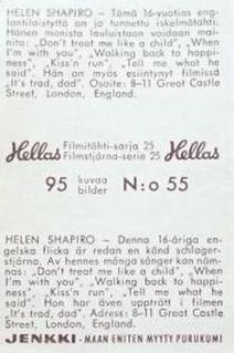 1963 Hellas Filmitahti-sarja 25 #55 Helen Shapiro Back