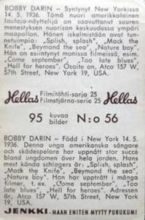 1963 Hellas Filmitahti-sarja 25 #56 Bobby Darin Back