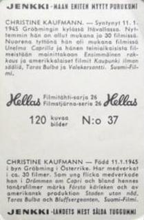 1964 Hellas Filmitahti-sarja 26 #37 Christine Kaufmann Back