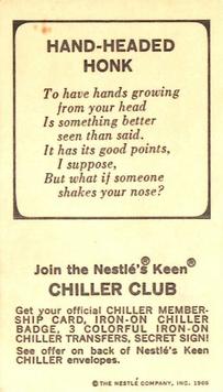 1966 Nestle's Keen Chiller Club #25 Hand Headed Honk Back