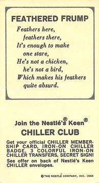 1966 Nestle's Keen Chiller Club #34 Feathered Frump Back