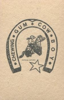 1965 Cowboy Chewing Gum #1 Adamo Back